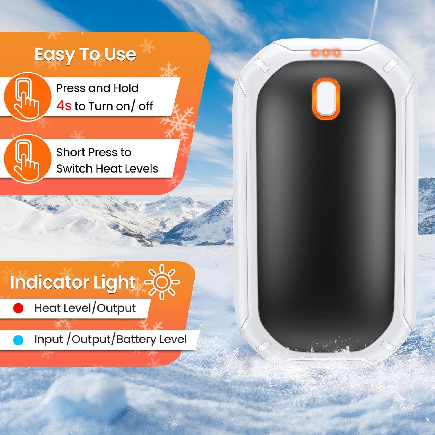 Calentadores de Manos Recargables FULOG 2 Piezas Portátiles