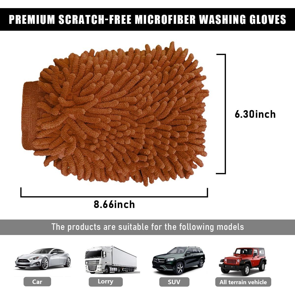 Guantes de Microfibra Gasedin para Lavado de Autos Café