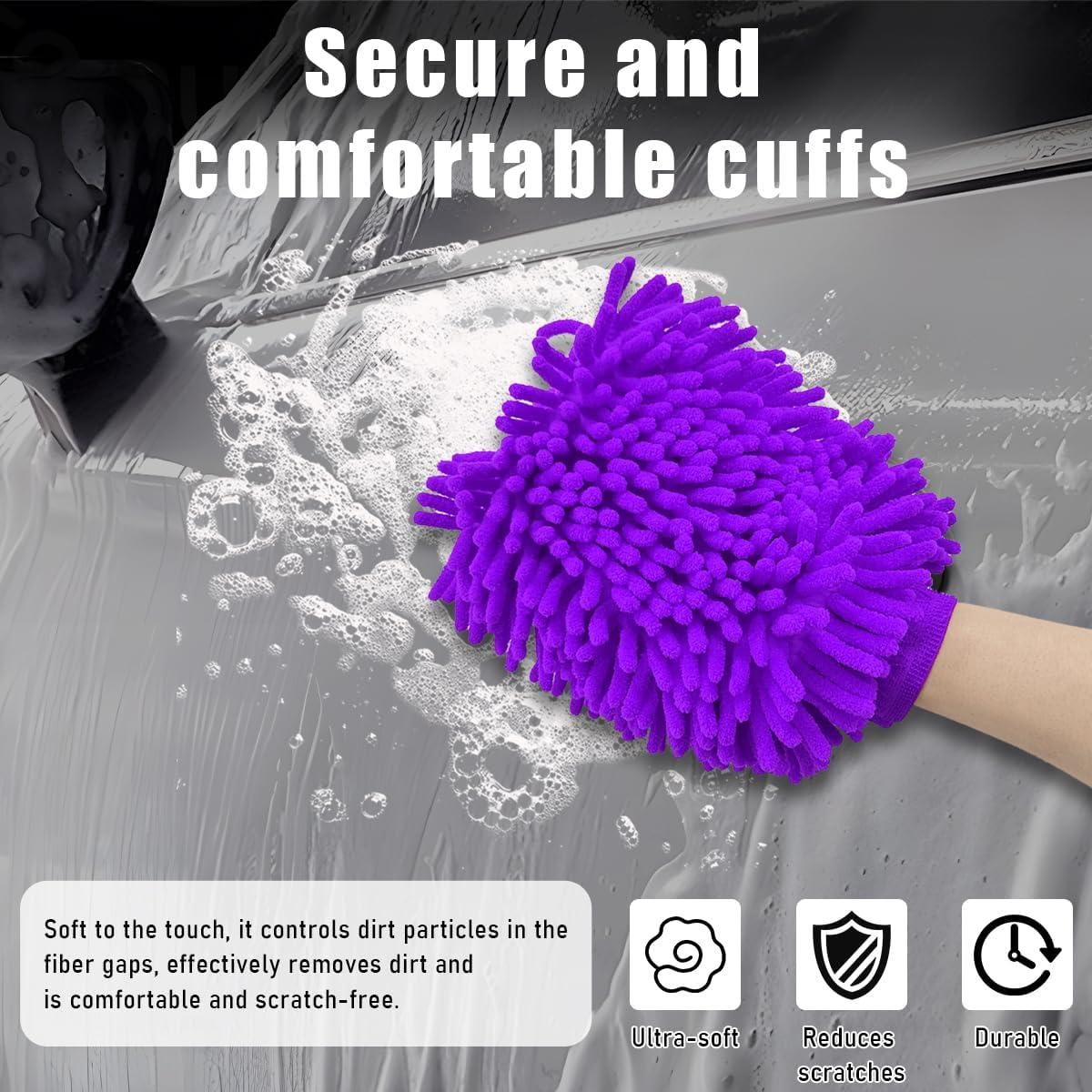 Guantes de Limpieza Gasedin para Autos Chenille Púrpura