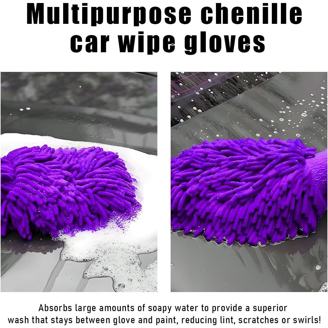 Guantes de Limpieza Gasedin para Autos Chenille Púrpura