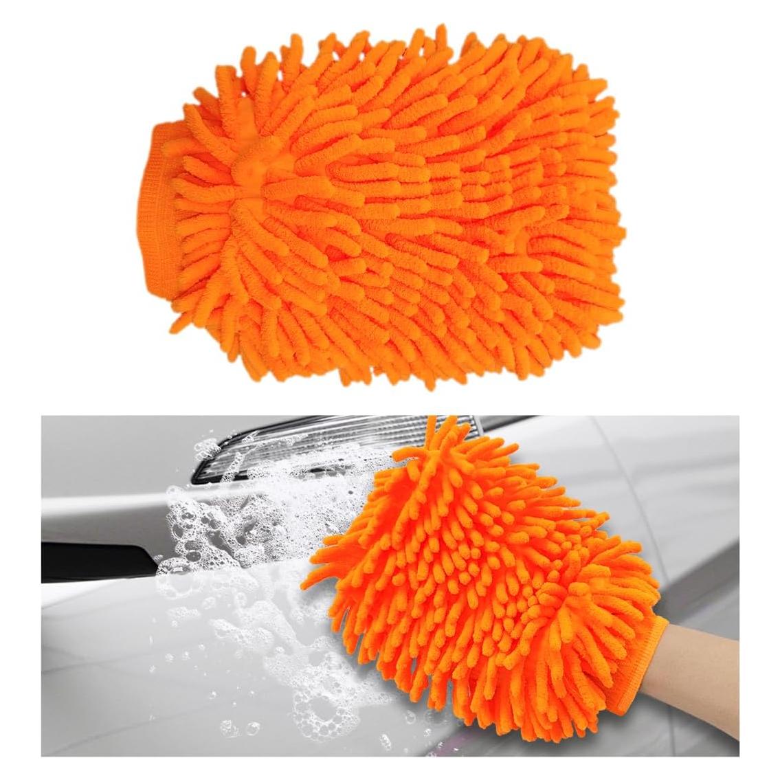 Guantes de Lavado de Autos Gasedin Naranja Microfibra