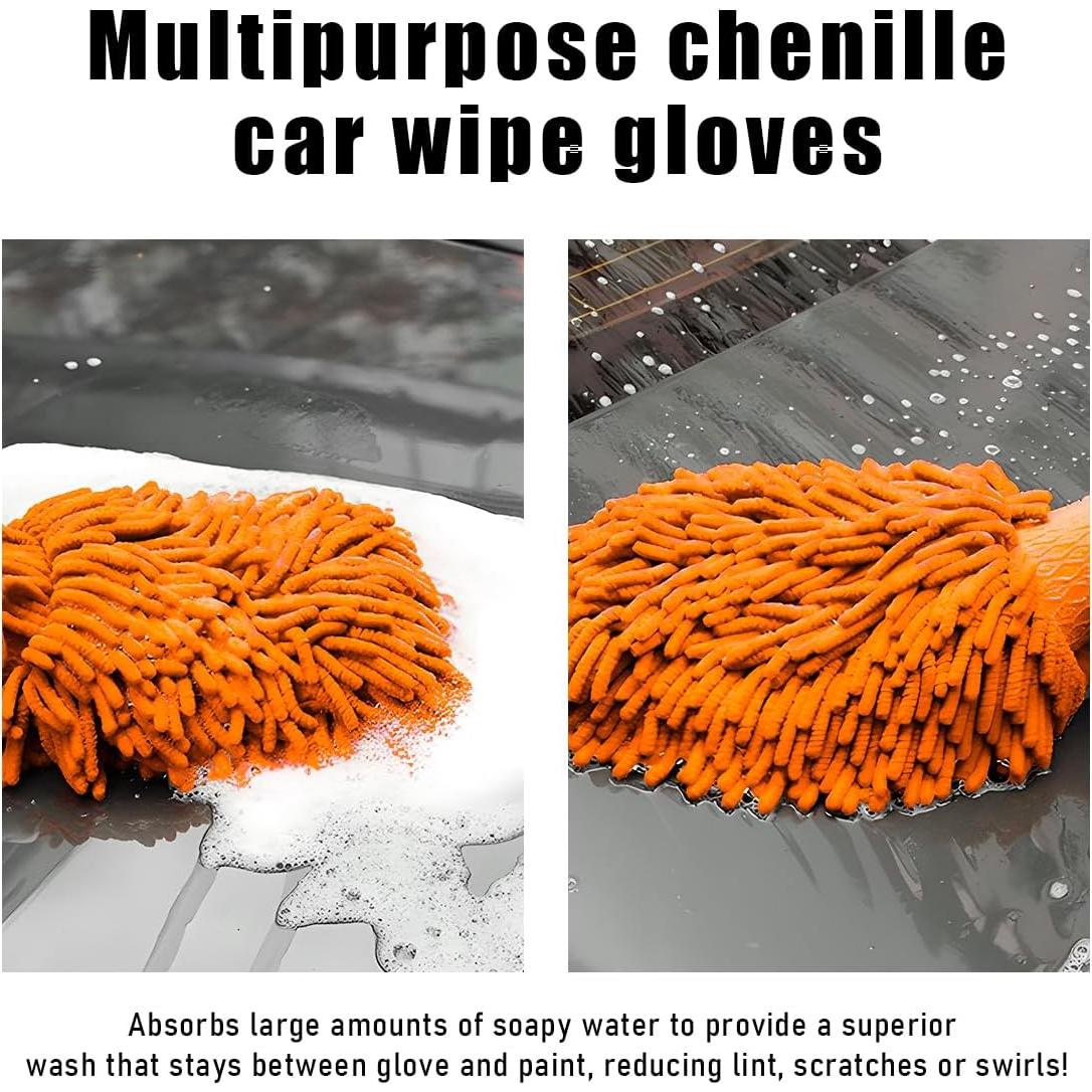 Guantes de Lavado de Autos Gasedin Naranja Microfibra