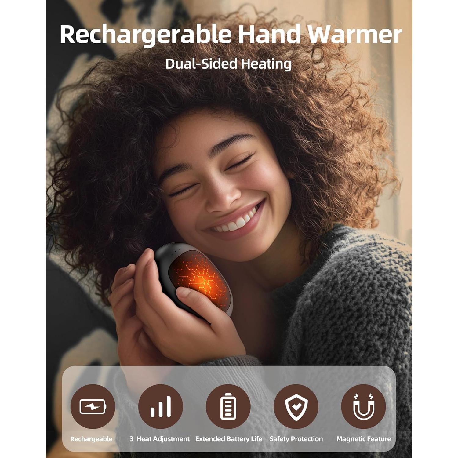 Calentador de Manos Recargable FrSara FSR-Q26 Negro 4000mAh