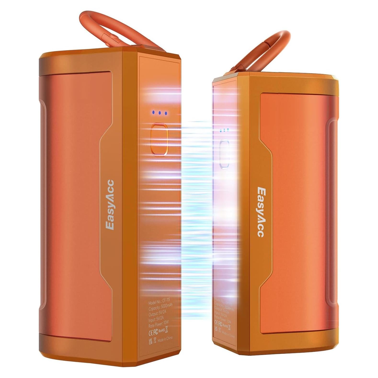 Calentadores de Manos Recargables EasyAcc 10000mAh Naranja