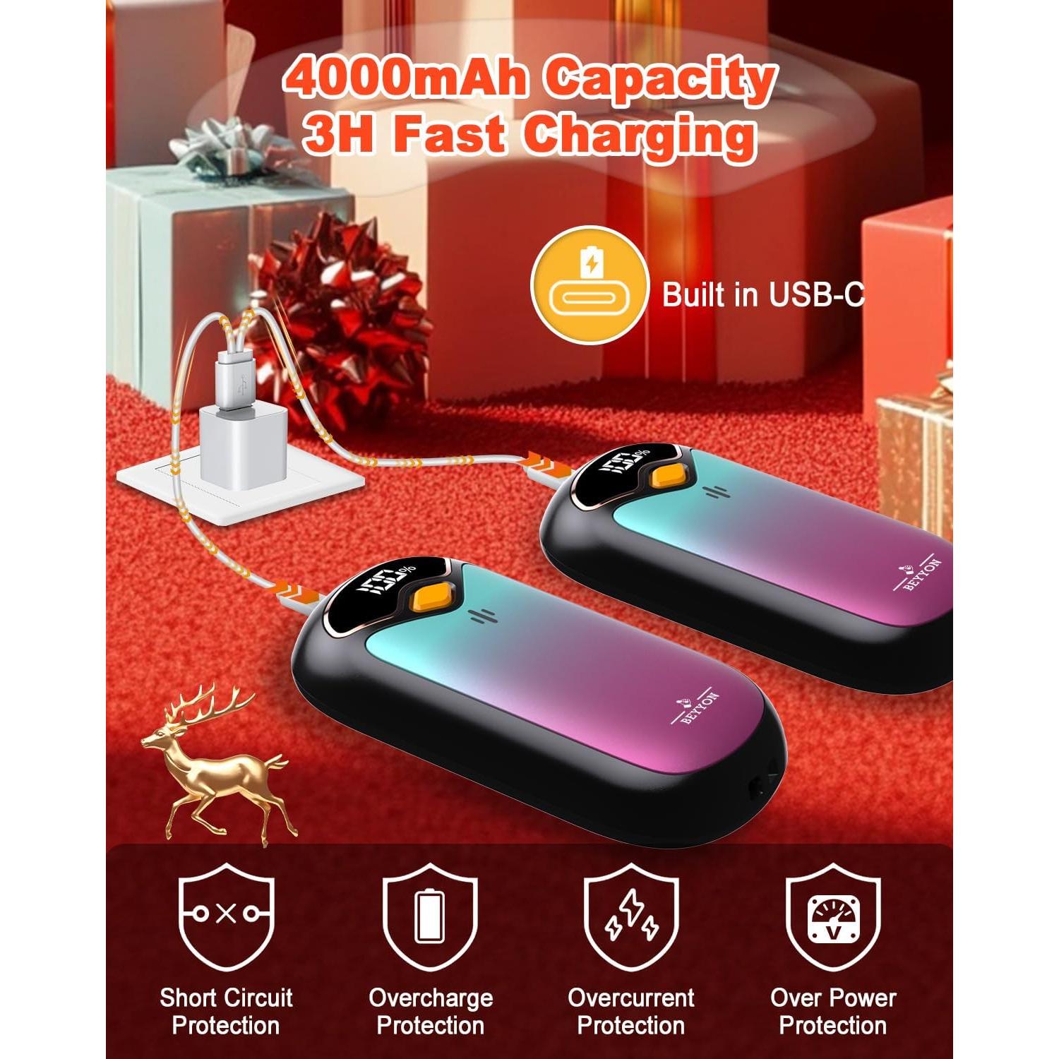 Calentadores de Manos Recargables BEYYON B PG02 - 2 Unidades USB