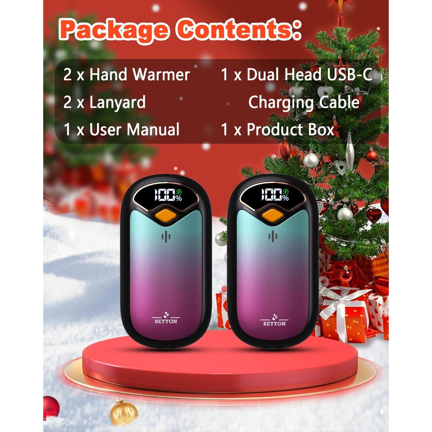 Calentadores de Manos Recargables BEYYON B PG02 - 2 Unidades USB