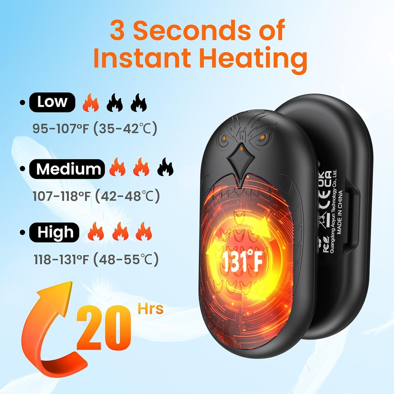 Calentador de Manos Eléctrico Idomars 6000mAh 20h Negro