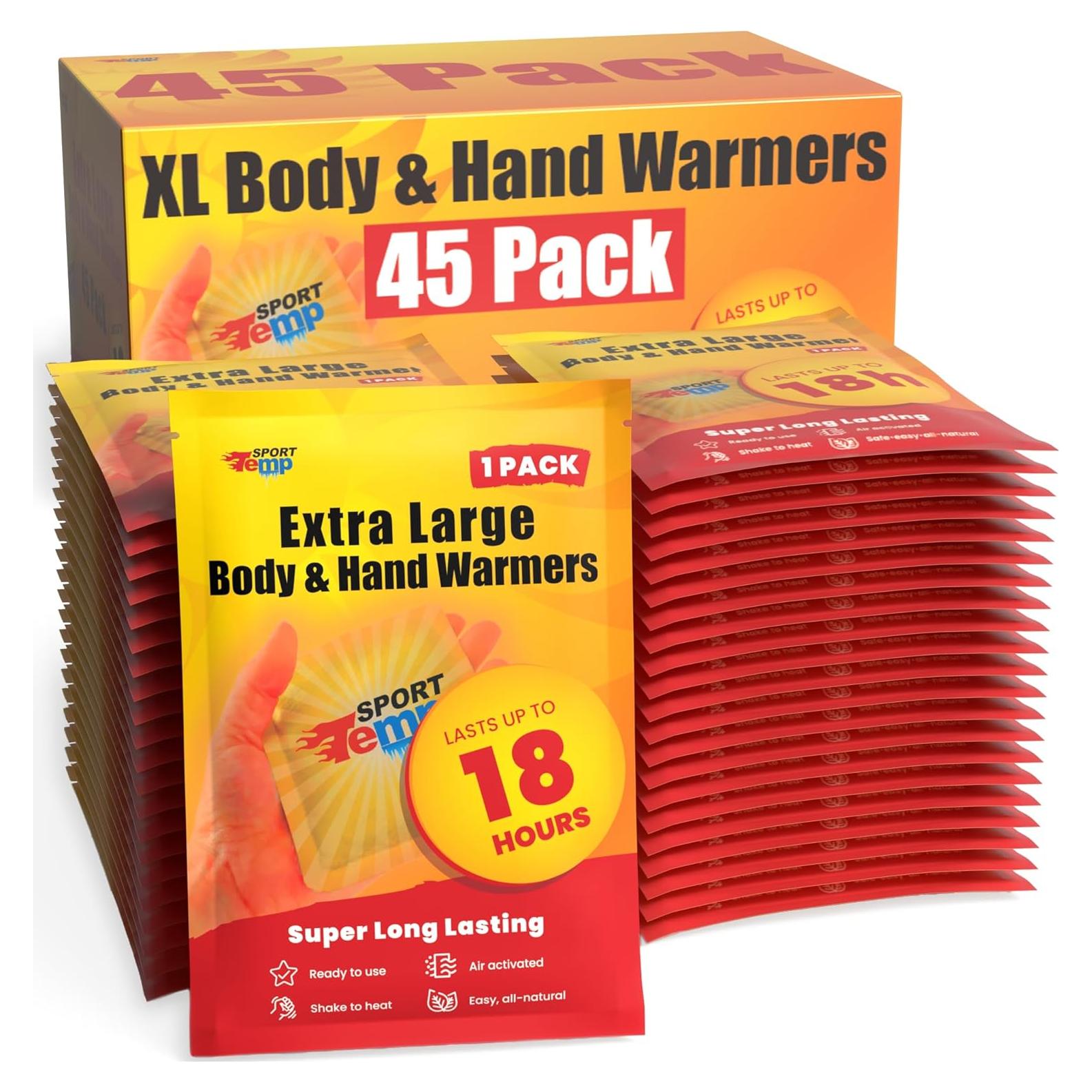 Calentadores de Manos Sport Temp - Paquete de 45 Unidades - 18 Horas Calor