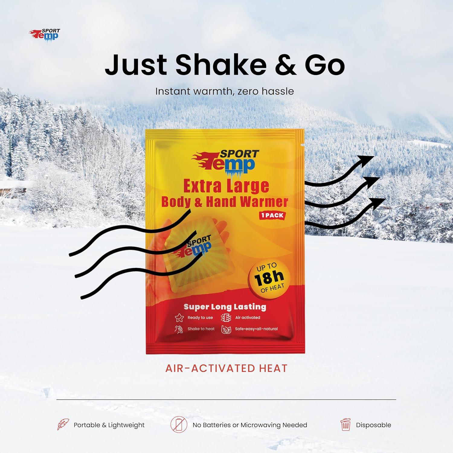 Calentadores de Manos Sport Temp - Paquete de 45 Unidades - 18 Horas Calor