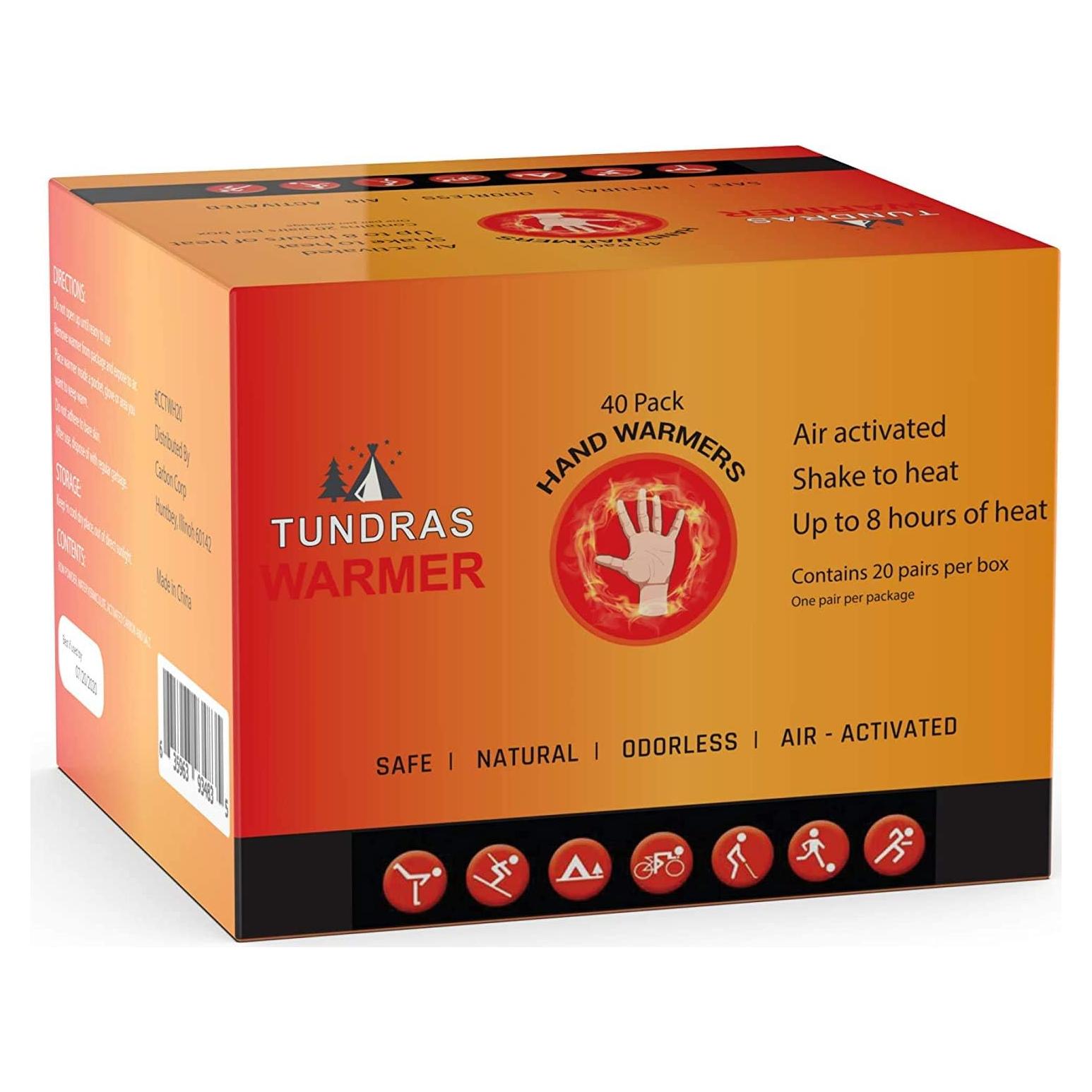 Calentadores de Manos Tundras - 160 Paquetes Activados por Aire