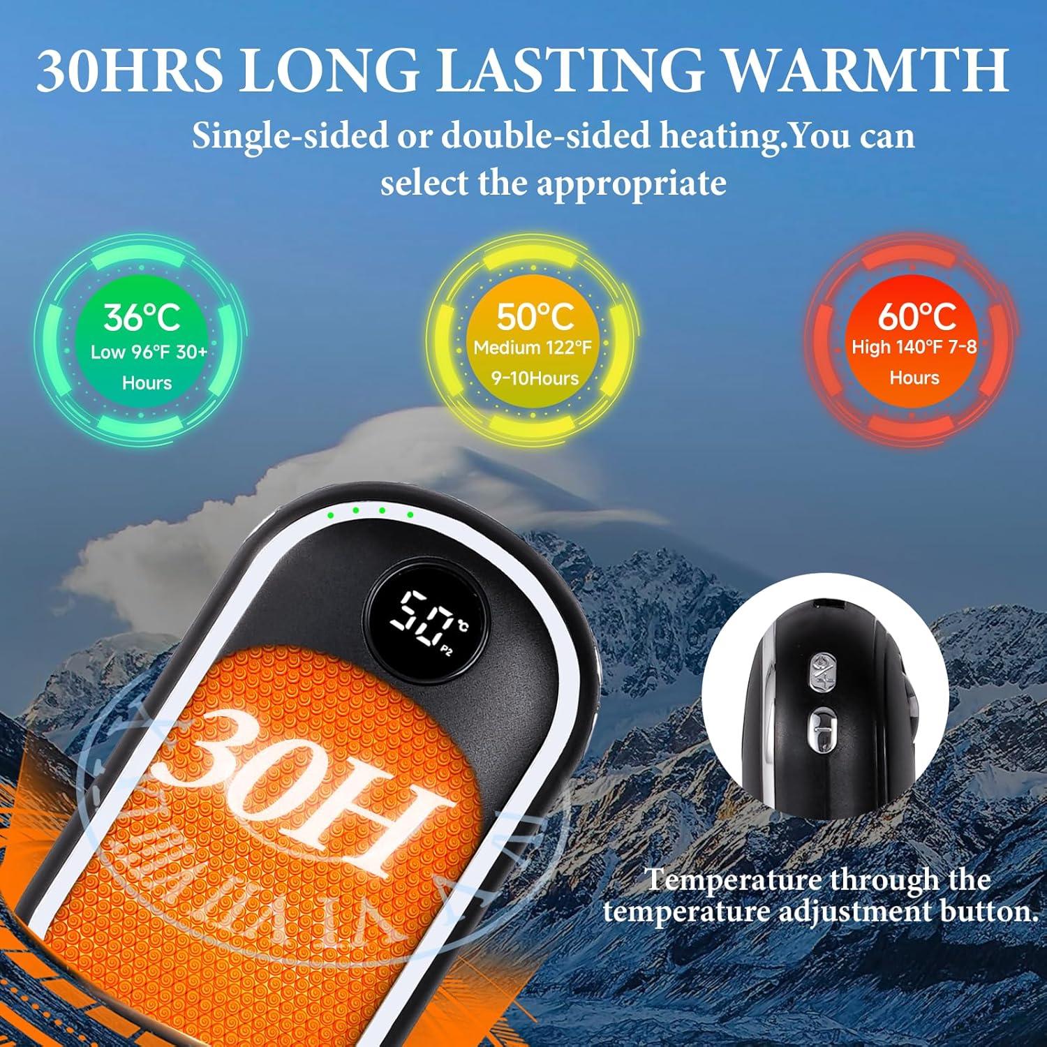 Calentador de Manos Recargable IvyWorkshop 10000mAh Negro