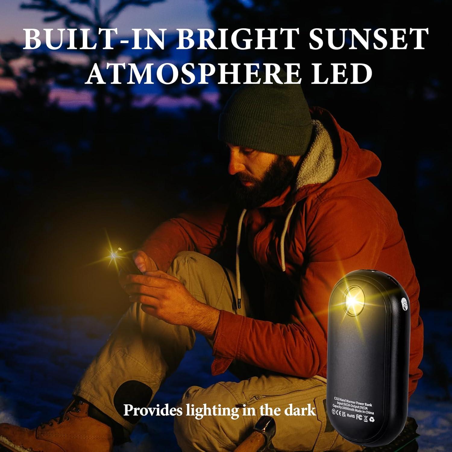 Calentador de Manos Recargable IvyWorkshop 10000mAh Negro