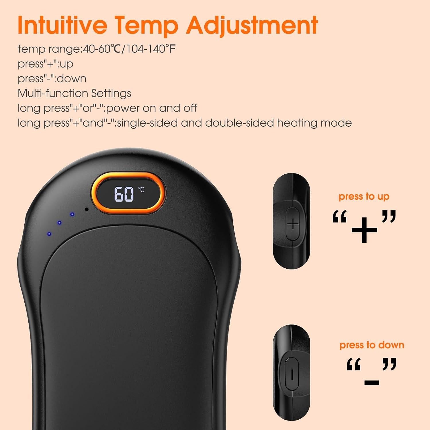 Calentadores de Manos Eléctricos Macamolly HW-1, 2 Piezas 10000mAh