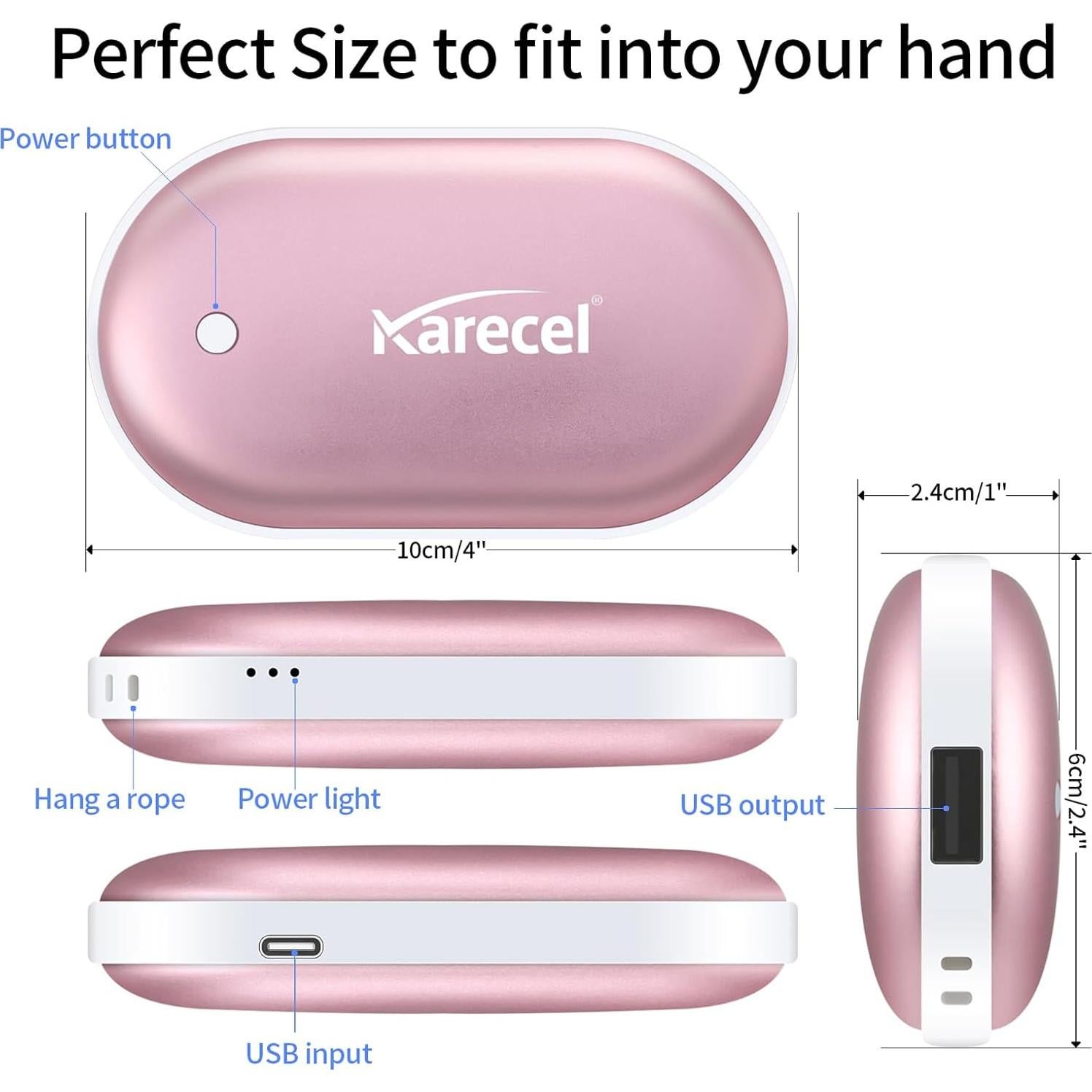 Calentador de Manos Recargable Karecel 5200mAh Doble Cara