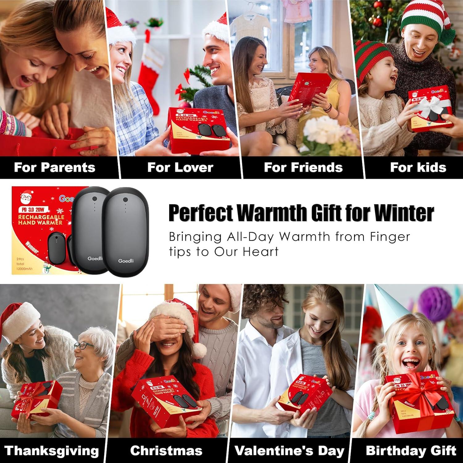 Calentadores de Manos Recargables Goedli A011 12000mAh 2 Pcs