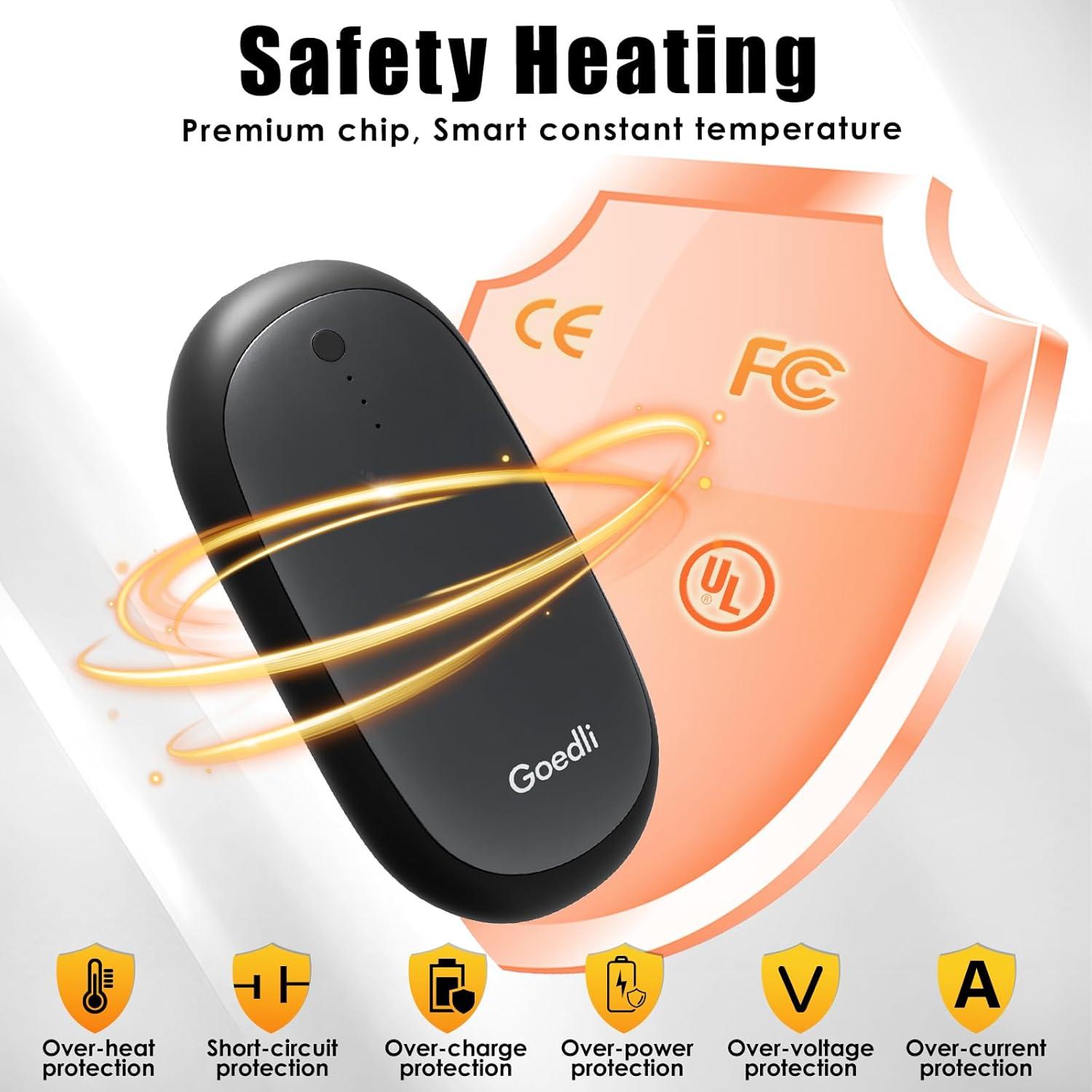 Calentadores de Manos Recargables Goedli A011 12000mAh 2 Pcs