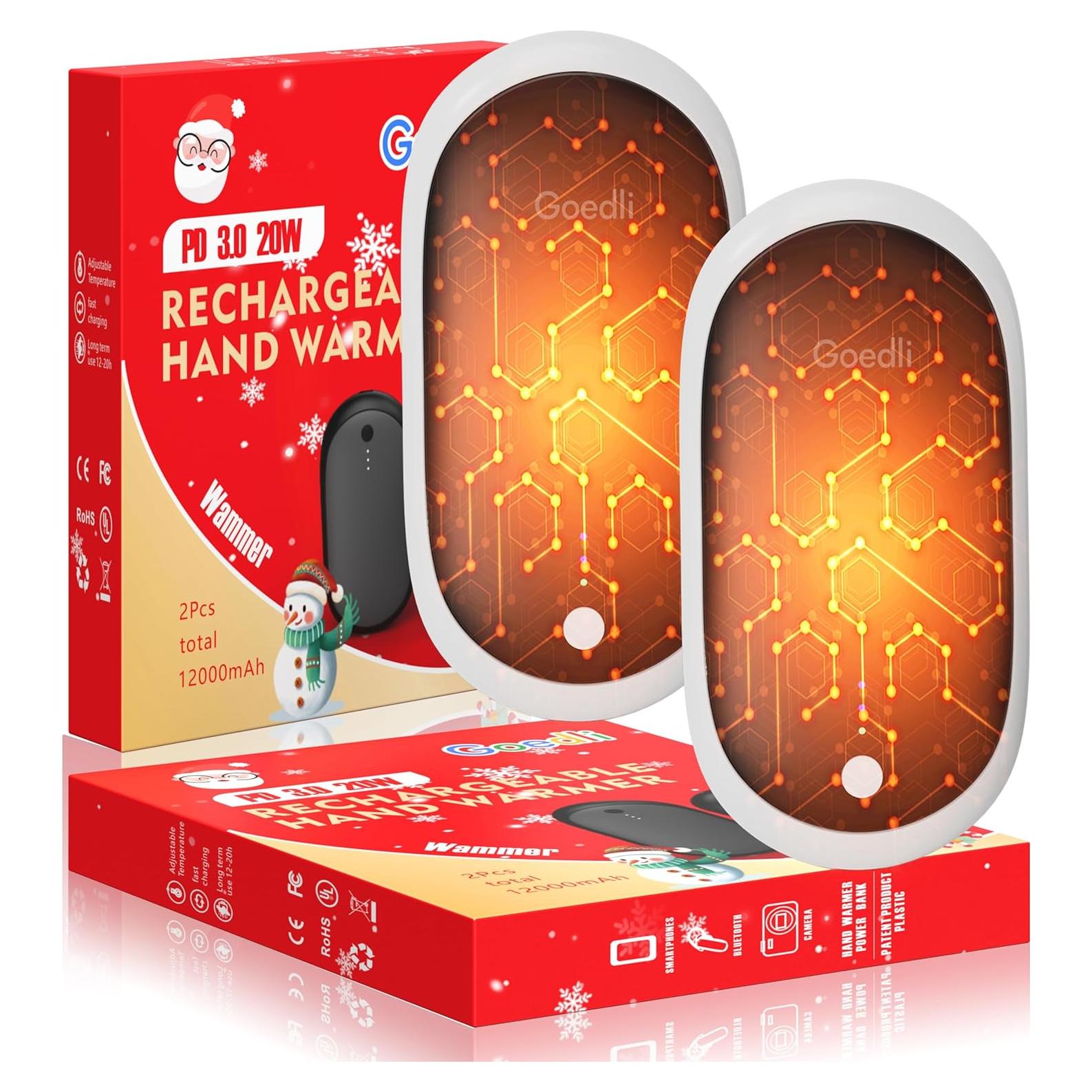 Calentadores de Manos Recargables Goedli A011 12000mAh 2 Pcs
