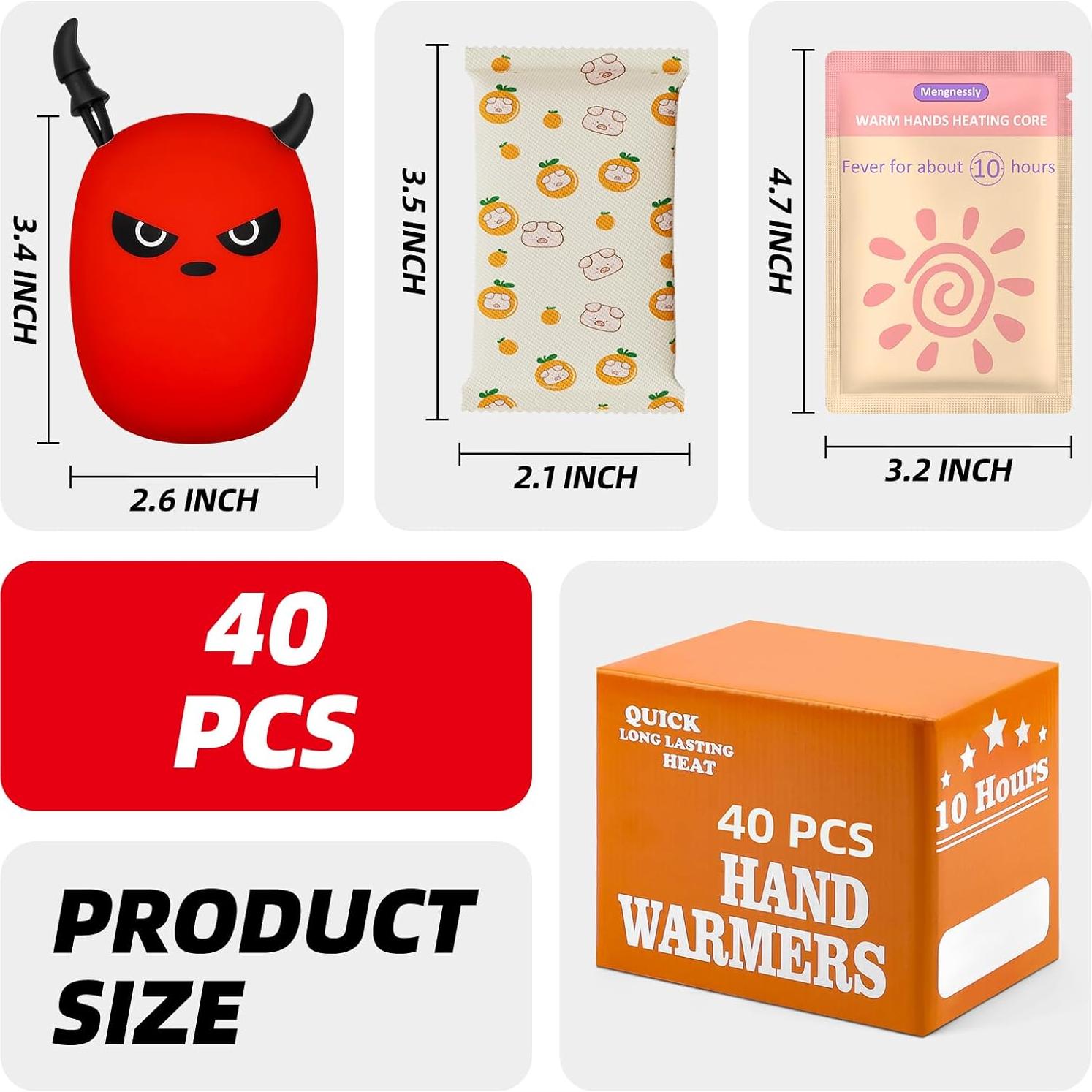 Calentadores de Manos Desechables BananaDeer 40 Paquetes 10 Horas