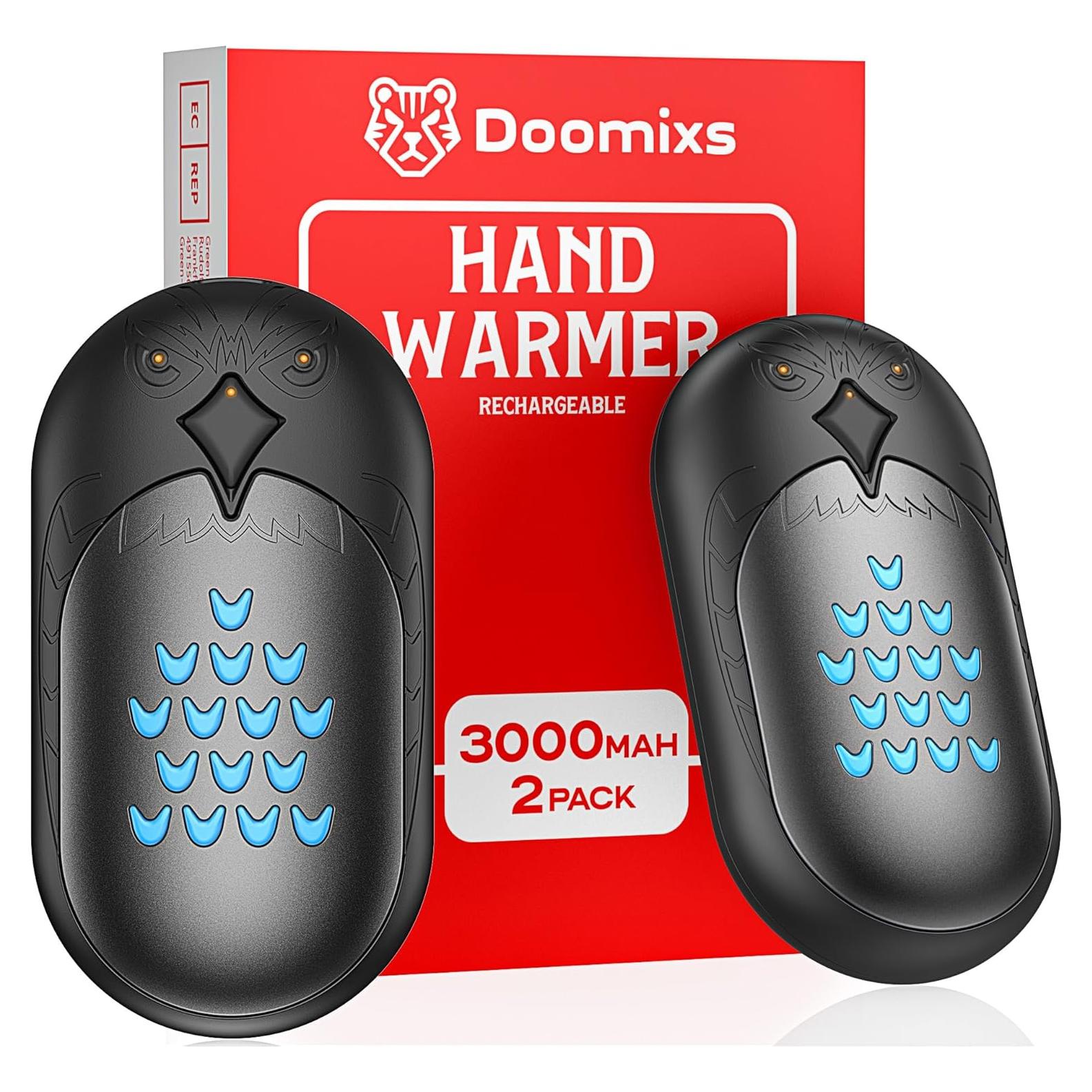 Calentadores de Manos Recargables Doomixs 6000mAh 20h Negro