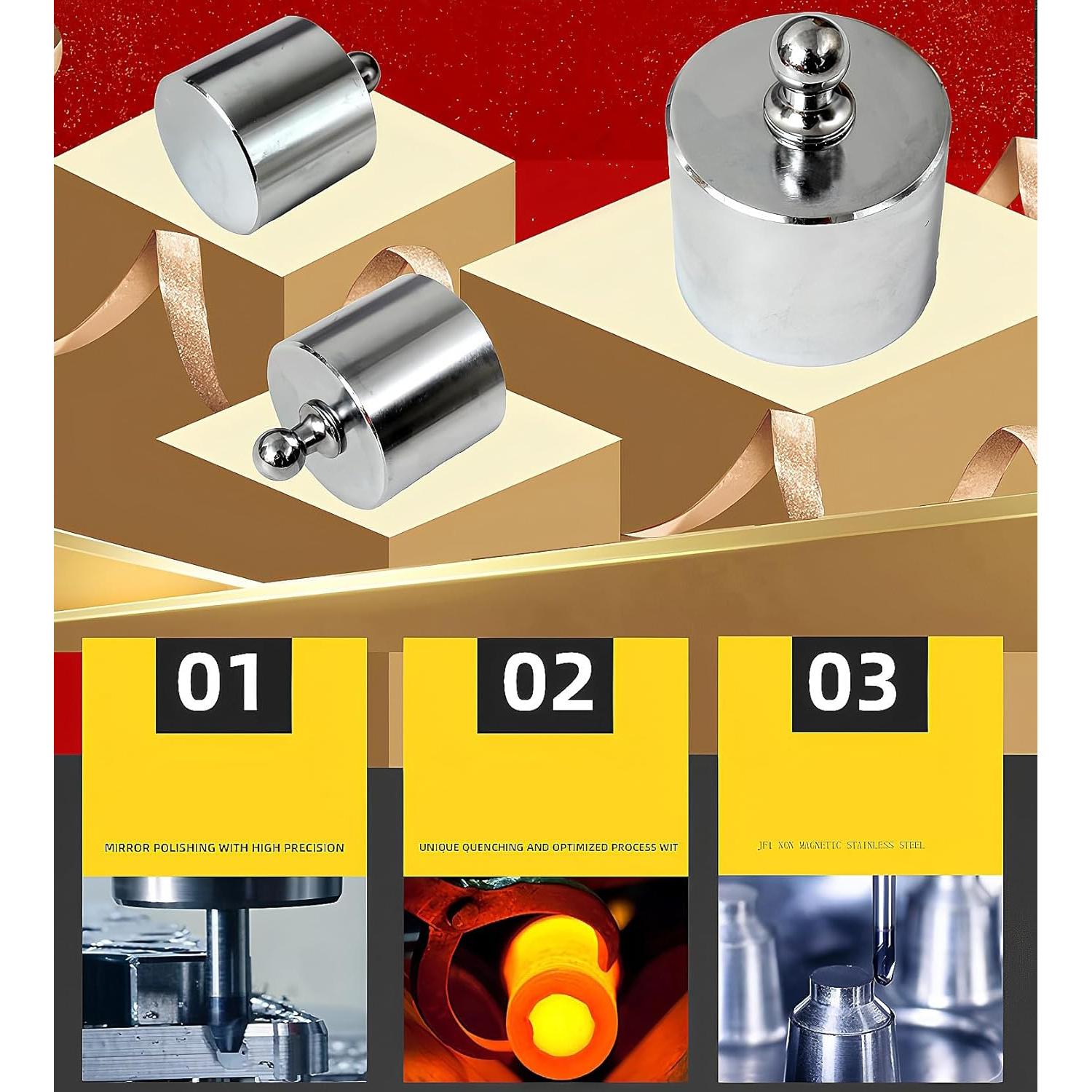 Kit de Pesas de Calibración de Acero Inoxidable Magikon 205g