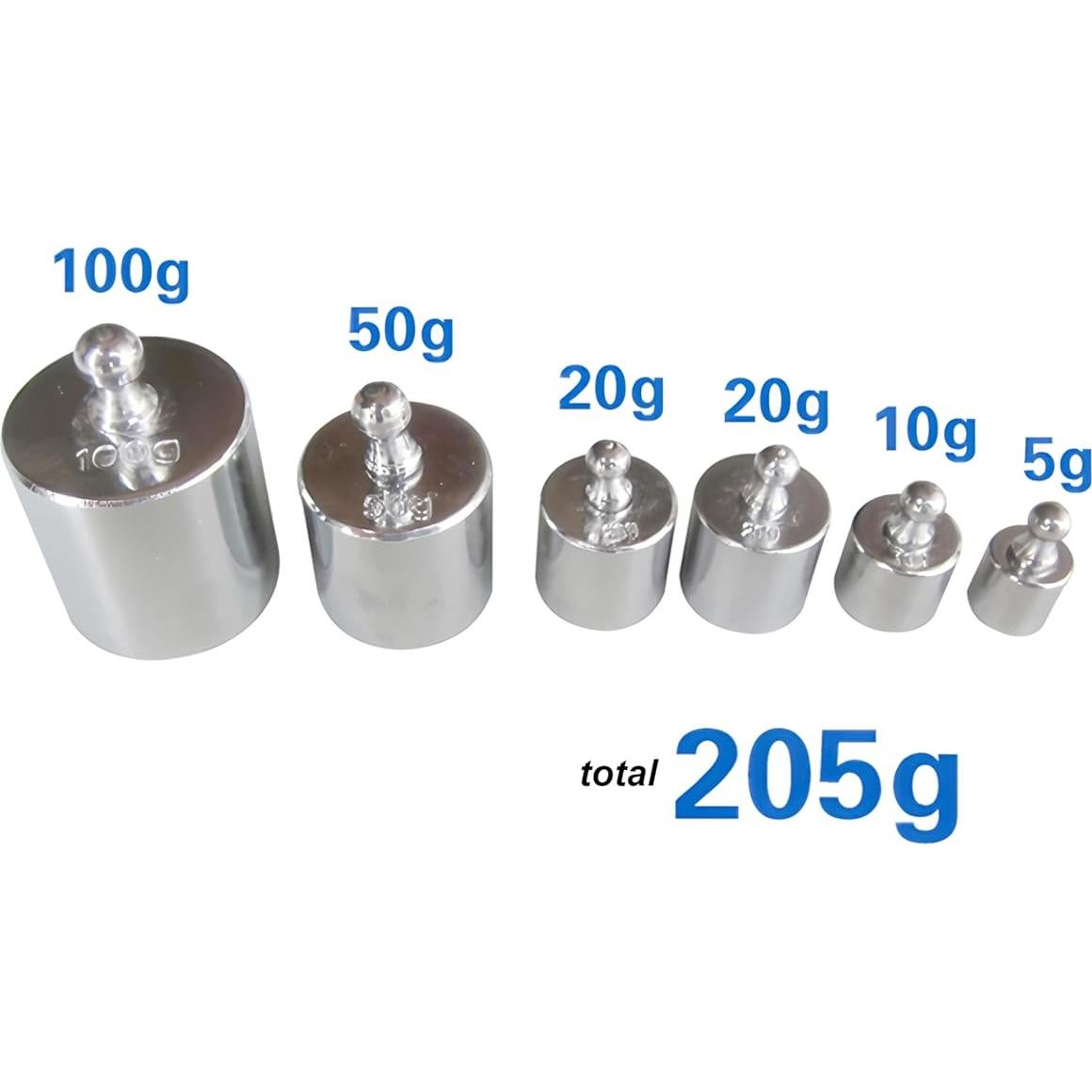 Kit de Pesas de Calibración de Acero Inoxidable Magikon 205g