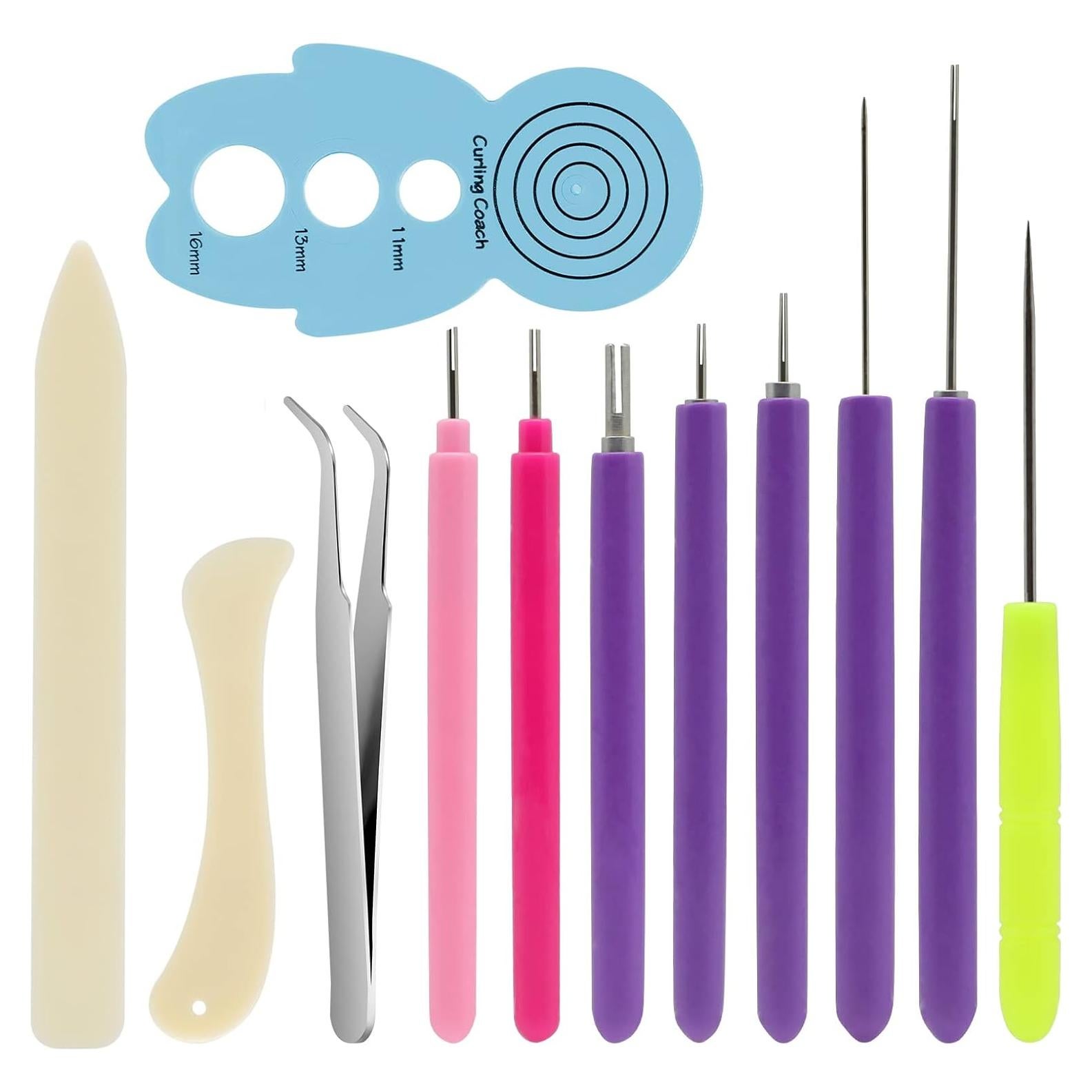 Herramientas de Quilling FENGWANGLI, 12 Piezas, Plumas y Pinzas