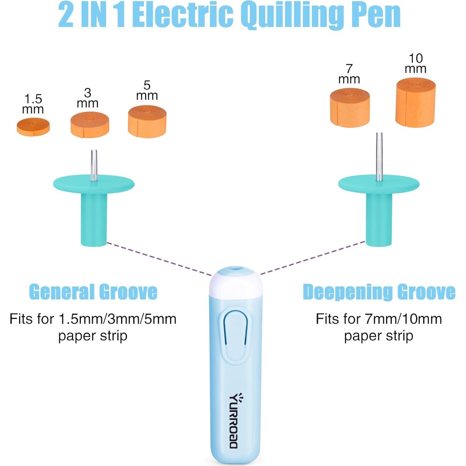 Pluma eléctrica de quilling 2 en 1 YURROAD para papel