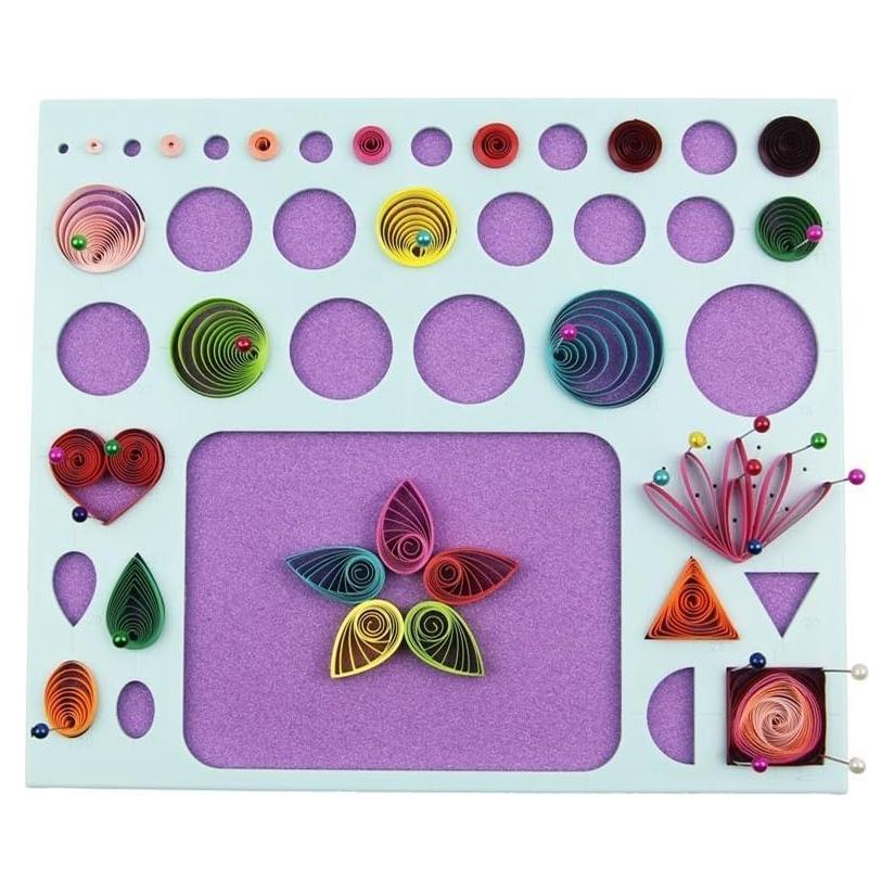 Plantilla de Quilling YURROAD 3 en 1 con Tablero y Pines 21x18cm