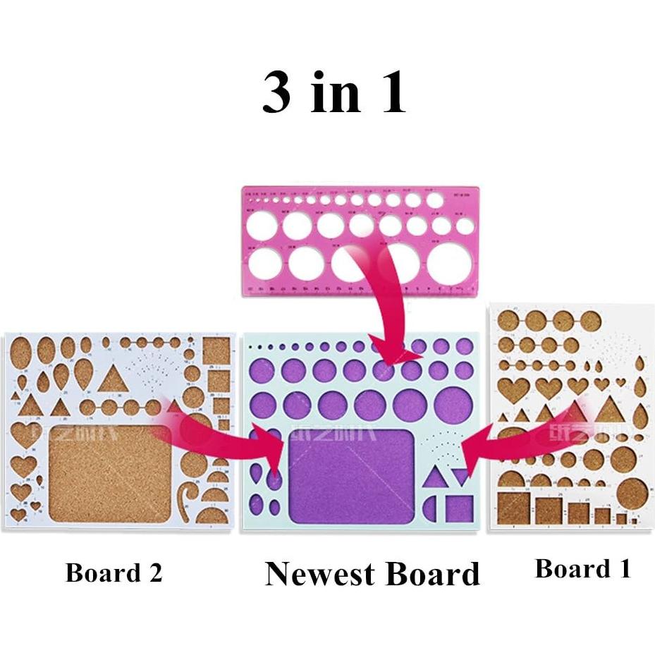 Plantilla de Quilling YURROAD 3 en 1 con Tablero y Pines 21x18cm