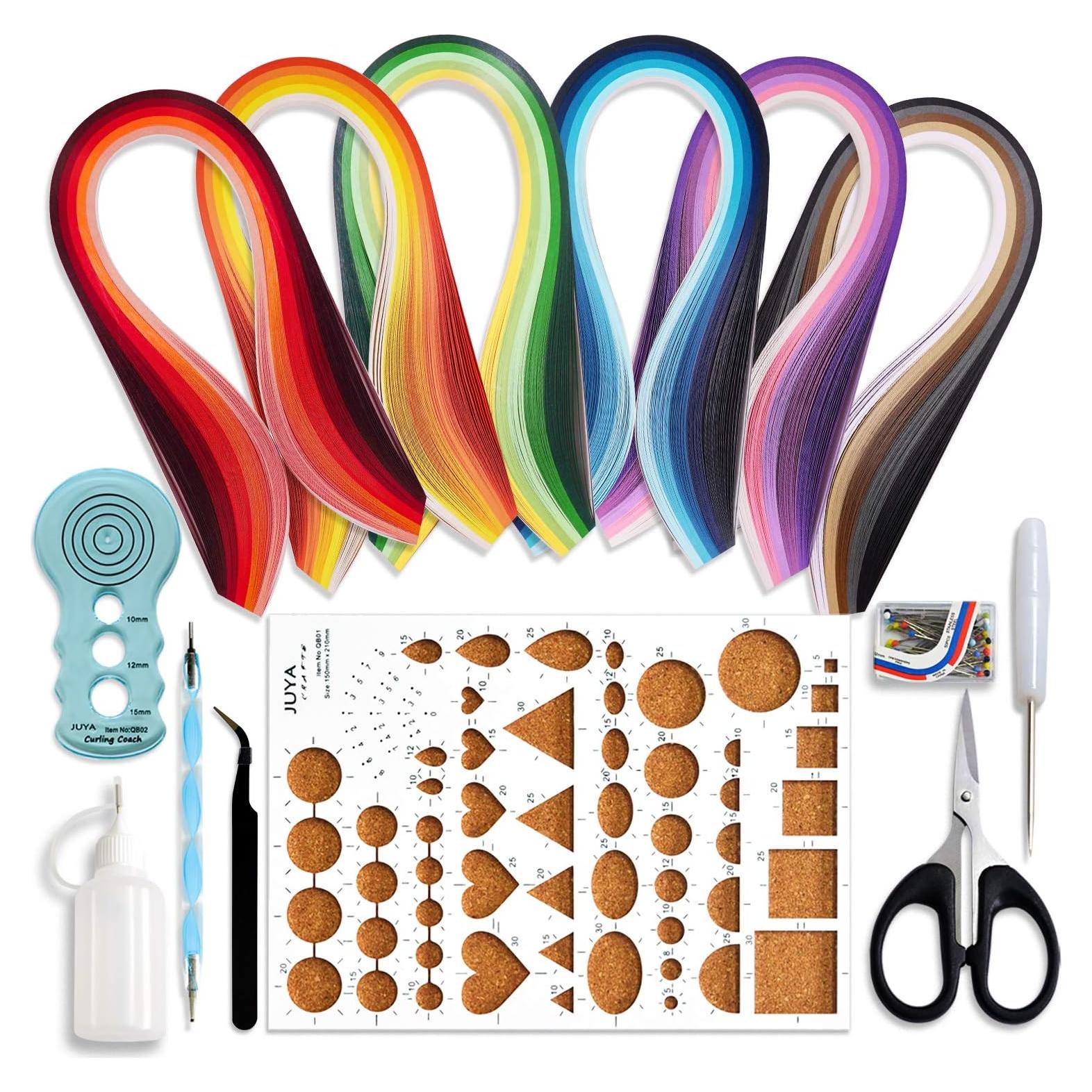 Kit de Quilling de Papel JUYA QK11 con 600 Tiras y 8 Herramientas