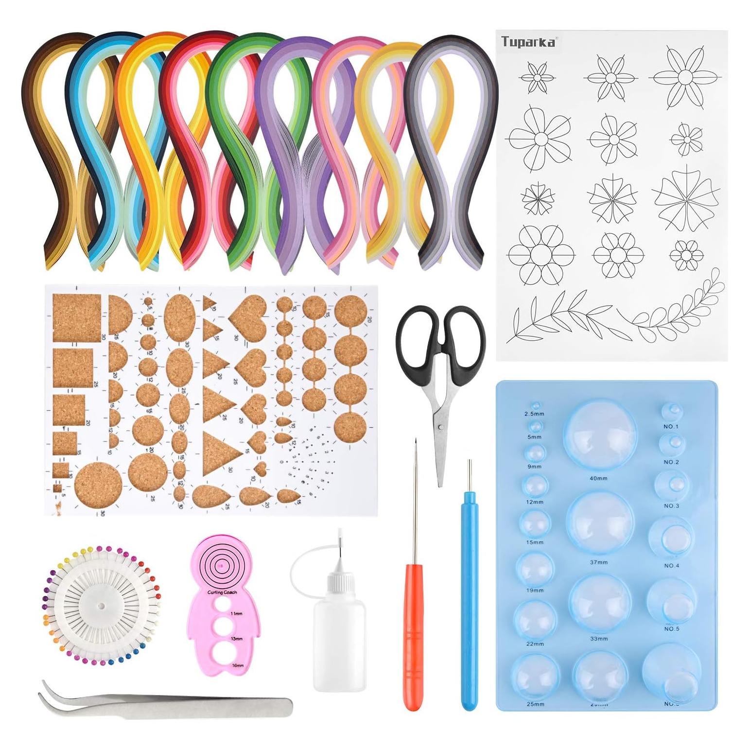 Kit de Papel Quilling TUPARKA 19 Pcs 900 Tiras 45 Colores