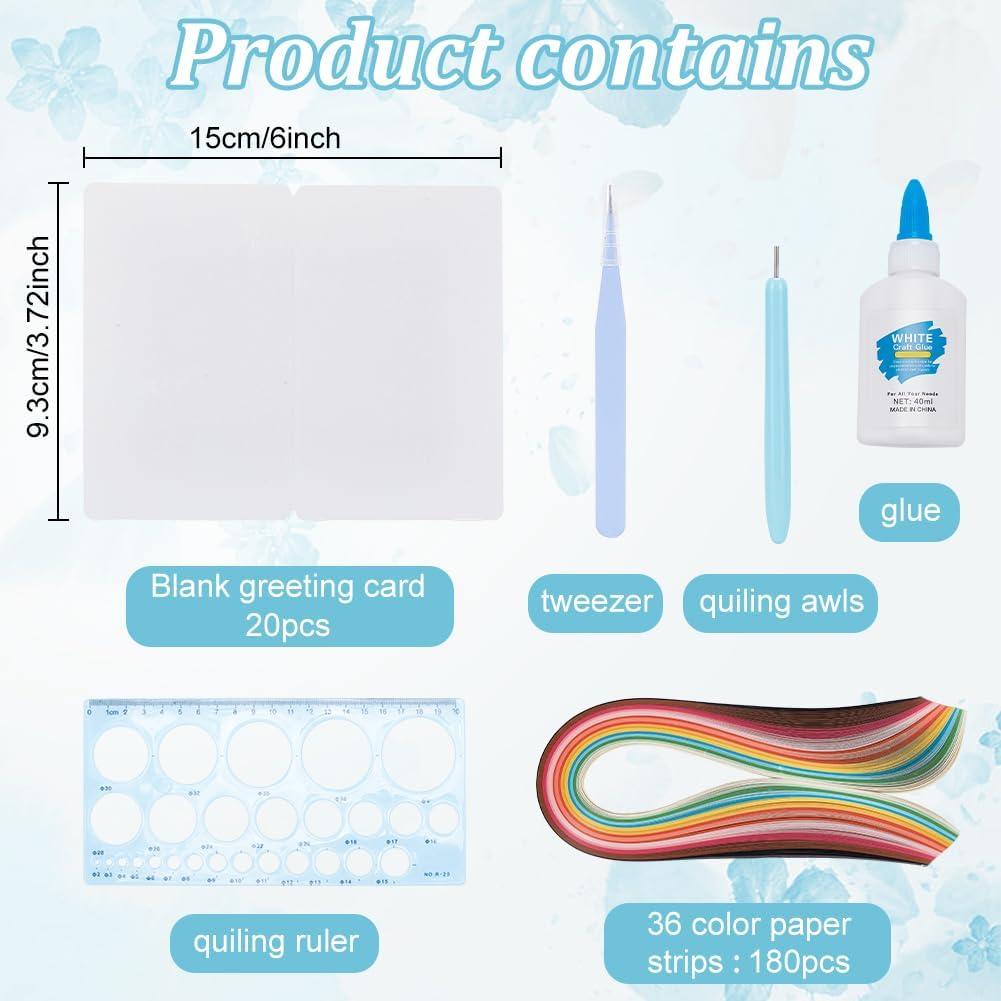 Kit de Quilling de Papel WEBEEDY 20 Tarjetas Mandala DIY