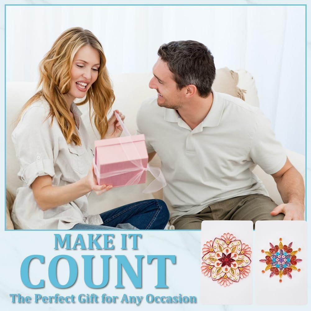 Kit de Quilling de Papel WEBEEDY 20 Tarjetas Mandala DIY