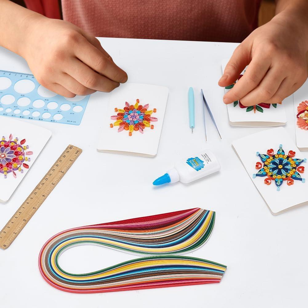 Kit de Quilling de Papel WEBEEDY 20 Tarjetas Mandala DIY