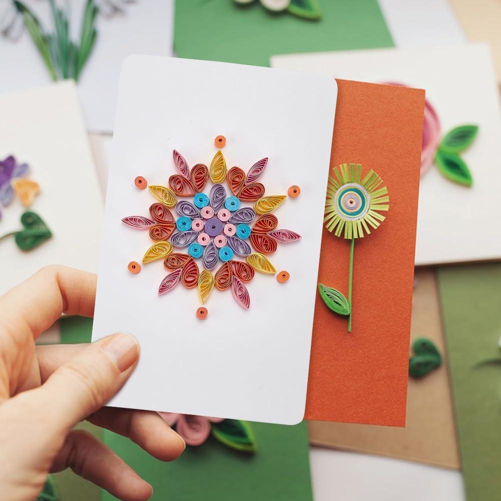 Kit de Quilling de Papel WEBEEDY 20 Tarjetas Mandala DIY