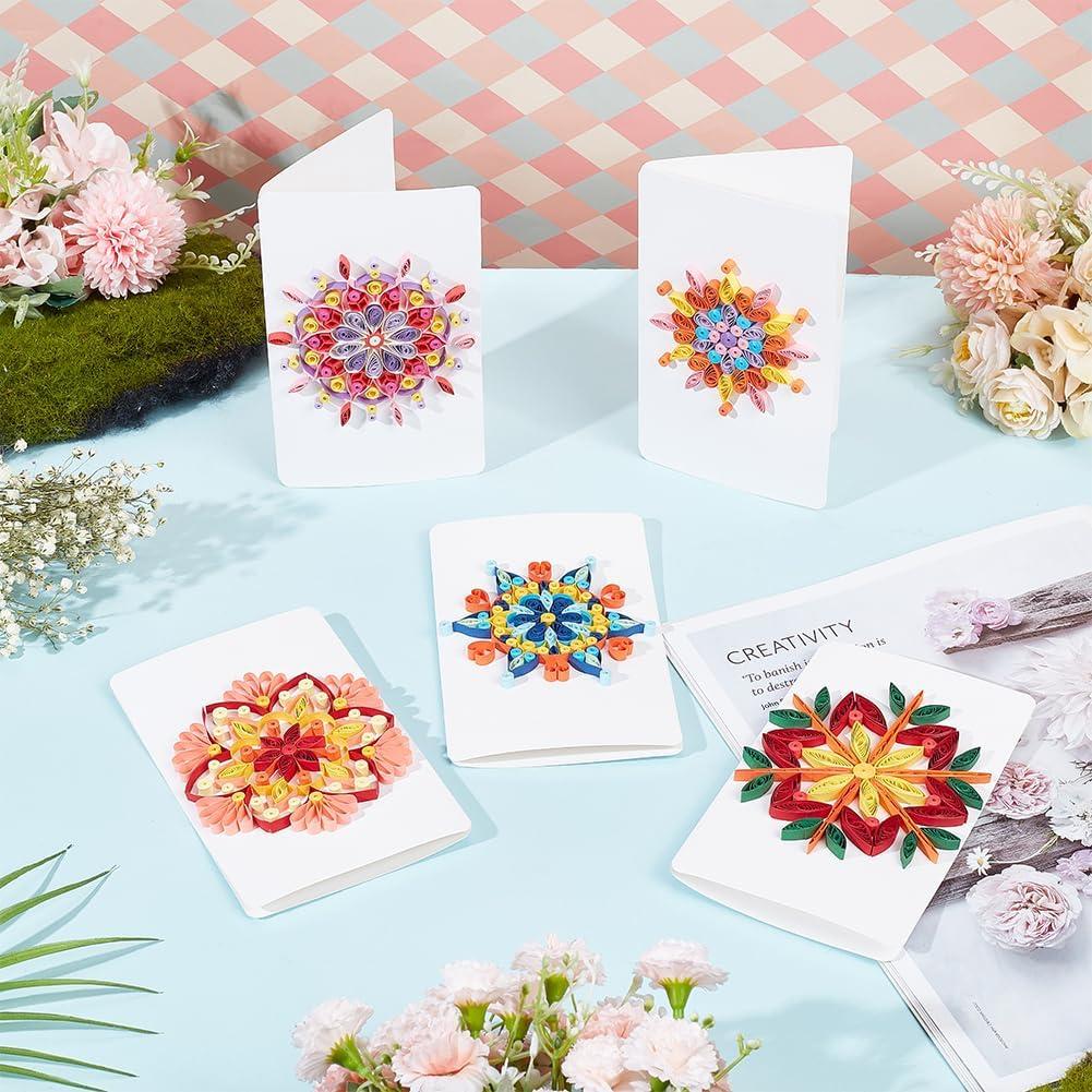 Kit de Quilling de Papel WEBEEDY 20 Tarjetas Mandala DIY