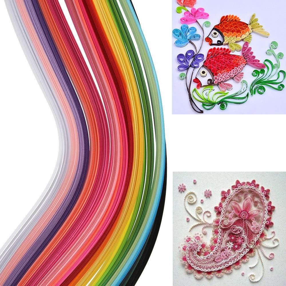 Kit de Tiras de Papel Quilling TXIN 1300 Piezas 3mm 26 Colores
