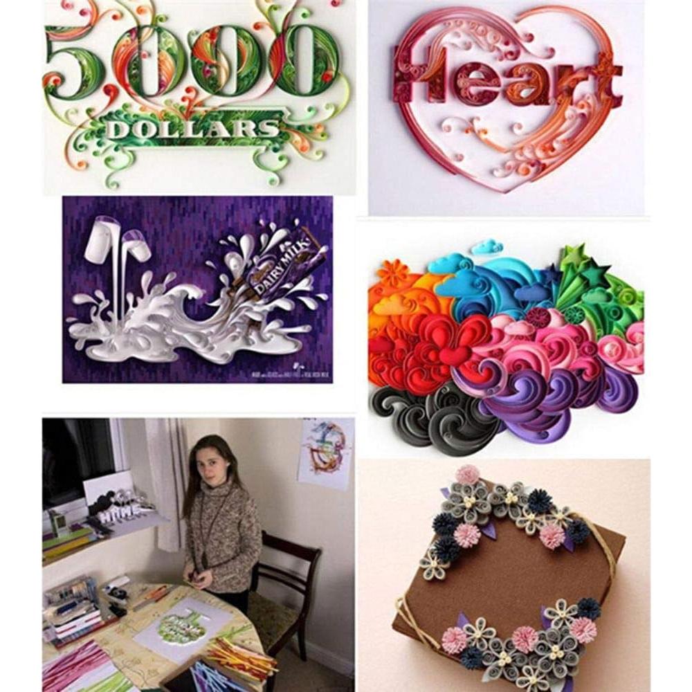 Kit de Tiras de Papel Quilling TXIN 1300 Piezas 3mm 26 Colores