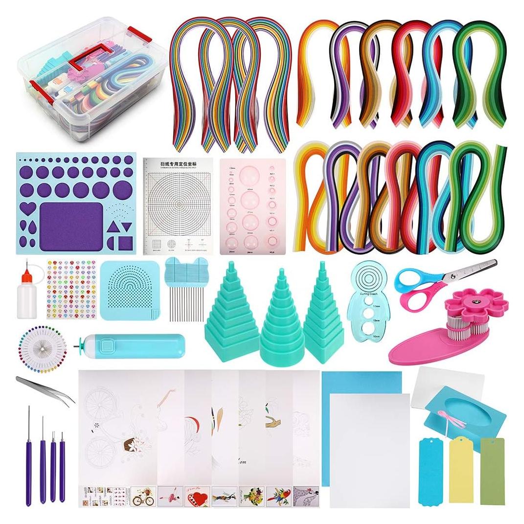 Kit de Quilling de Papel MDLUU con 1860 Tiras y 22 Herramientas