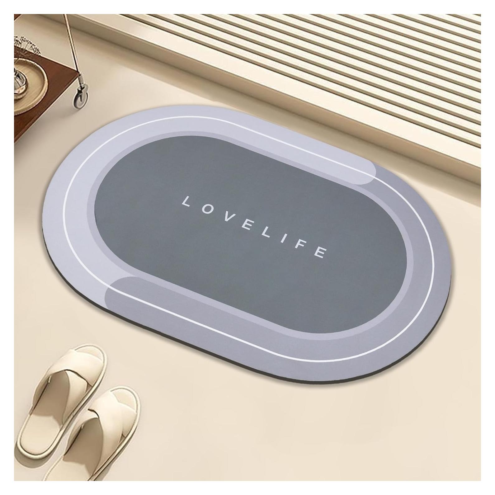 Alfombra de baño antideslizante YCTMALL gris 67.8x42.9cm