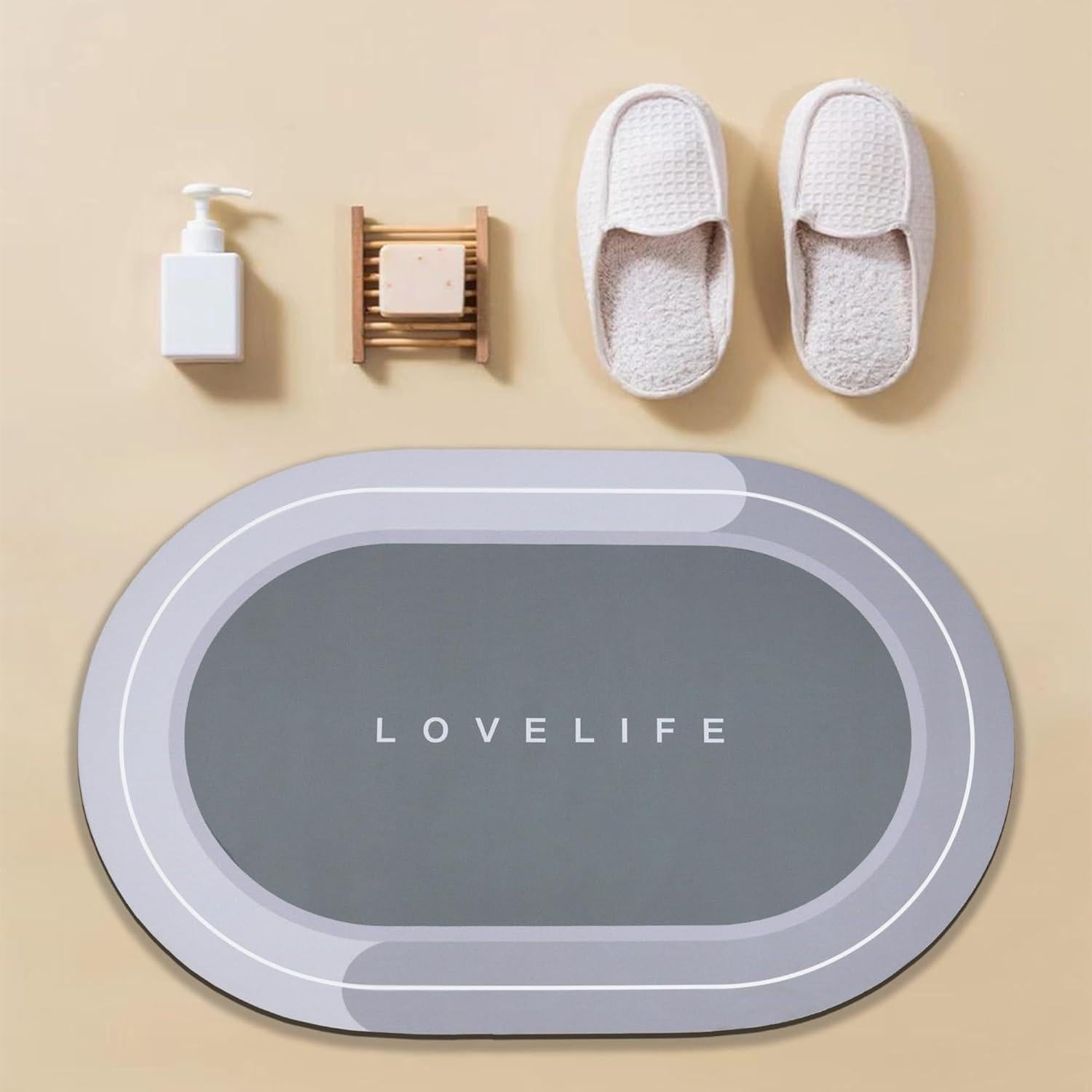 Alfombra de baño antideslizante YCTMALL gris 67.8x42.9cm