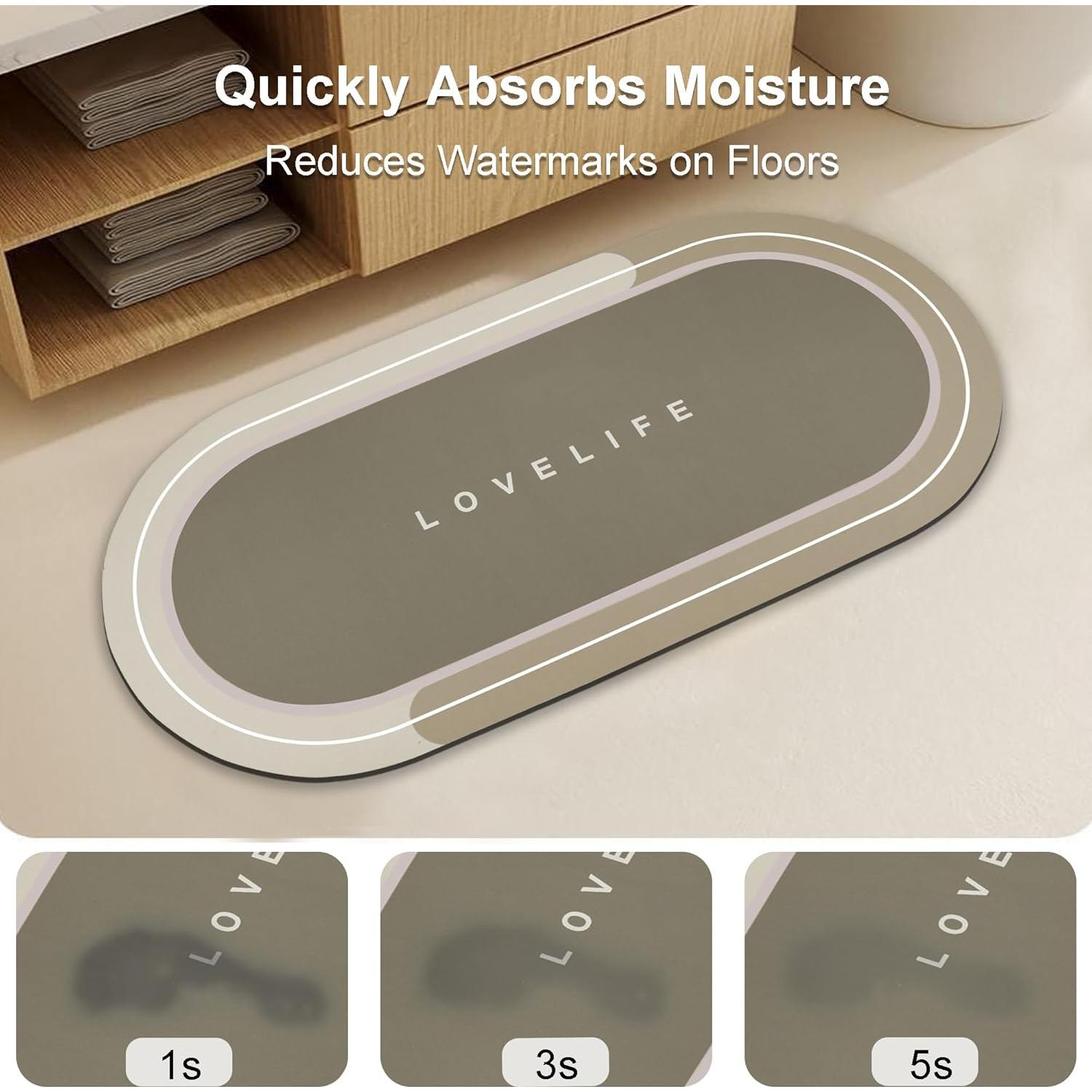 Alfombra de baño antideslizante YCTMALL gris 67.8x42.9cm