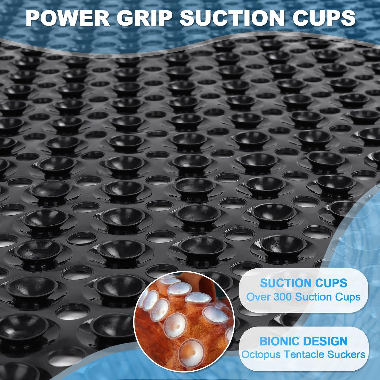 Alfombrilla de Baño Antideslizante Linoows 101.6x40.6 cm Negra