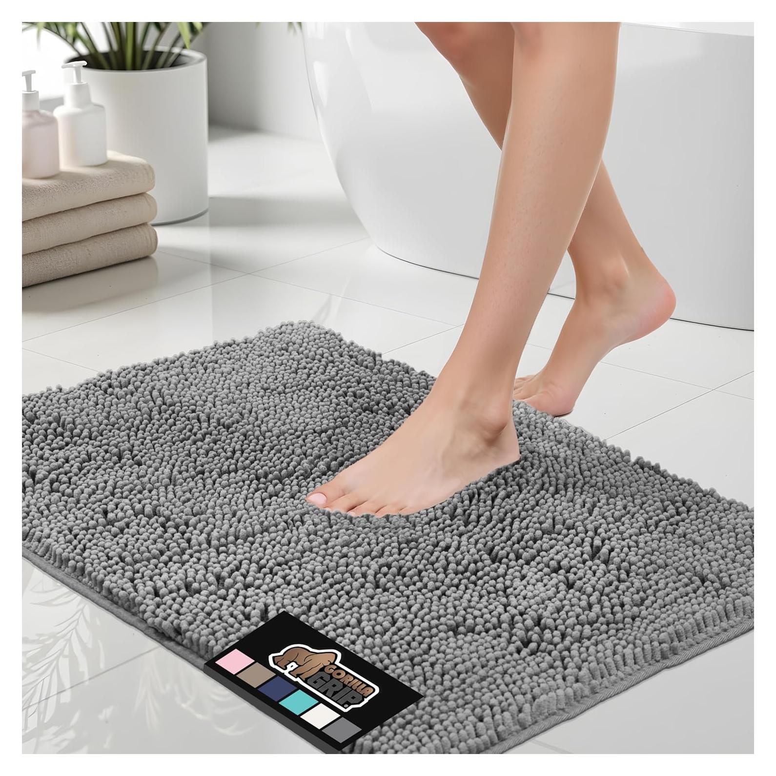 Alfombra de Baño Gorilla Grip Chenille Gris 61x43 cm