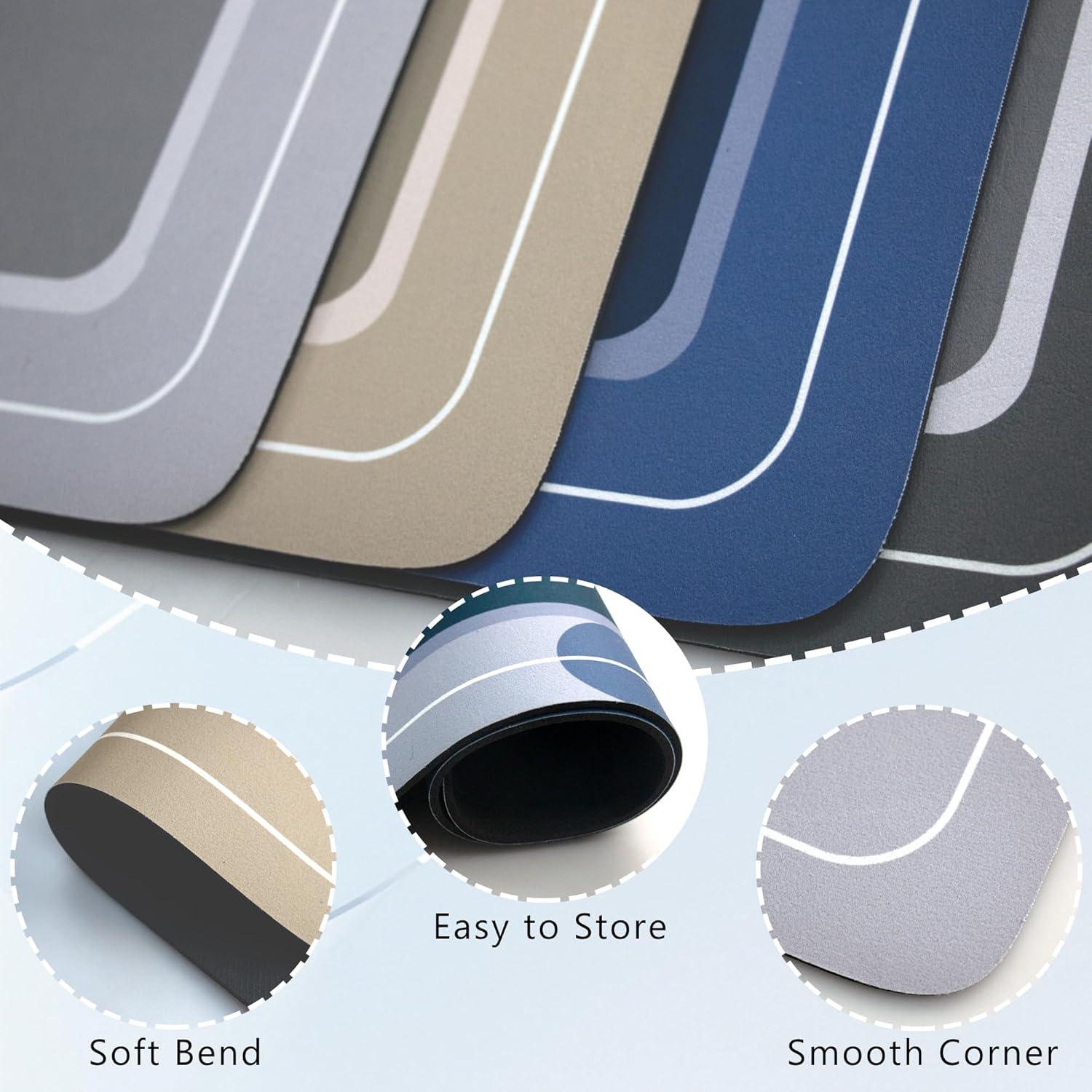 Alfombra de baño YCTMALL 43x68.6cm Gris Antideslizante