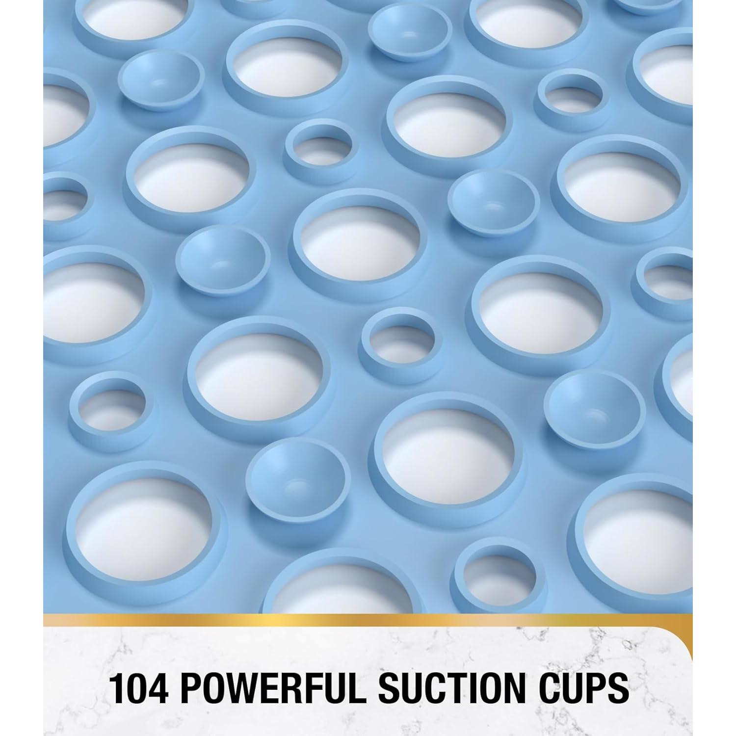 HITSLAM Alfombrilla de Baño Antideslizante 71x38cm Azul