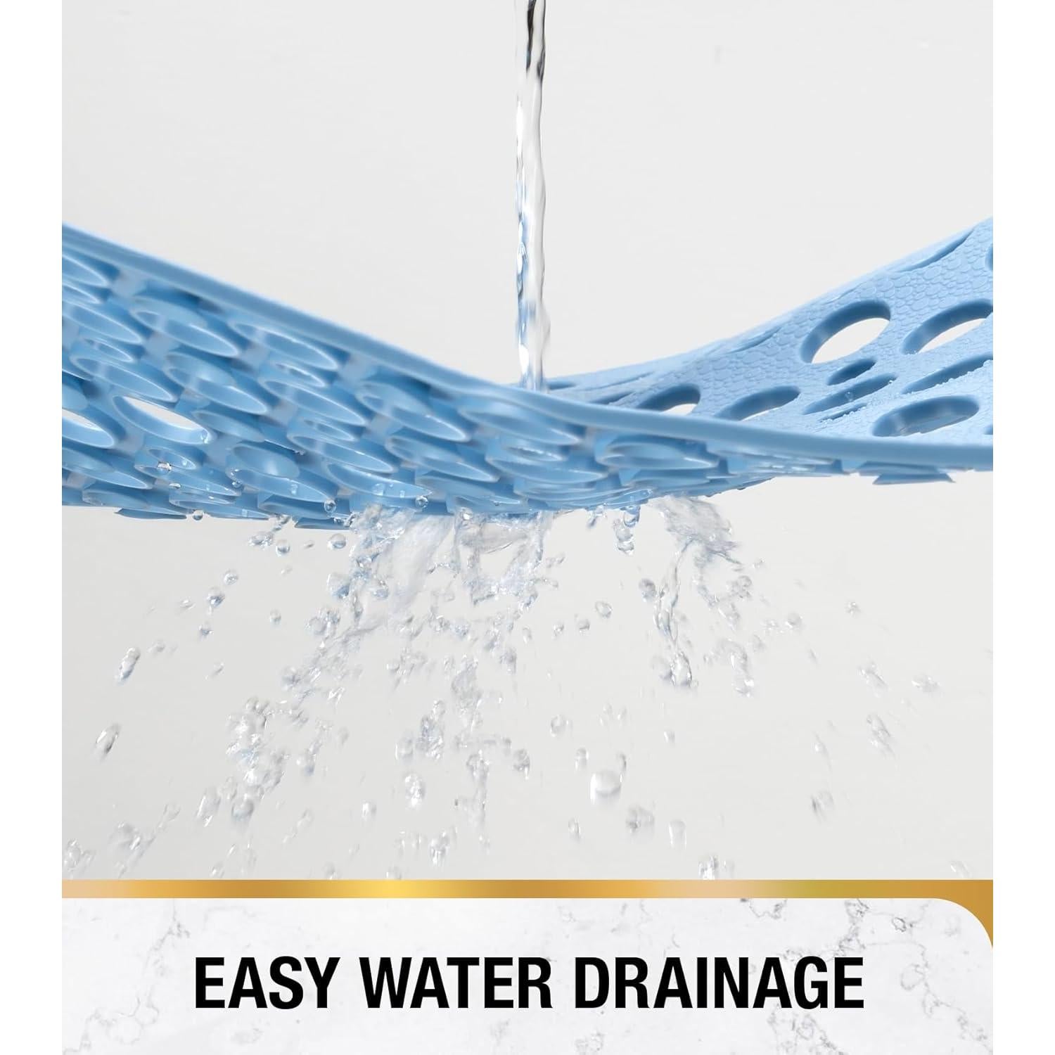 HITSLAM Alfombrilla de Baño Antideslizante 71x38cm Azul