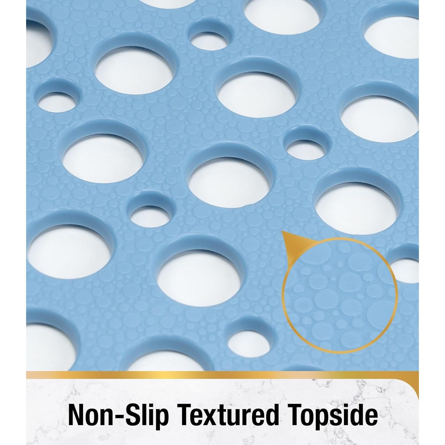 HITSLAM Alfombrilla de Baño Antideslizante 71x38cm Azul