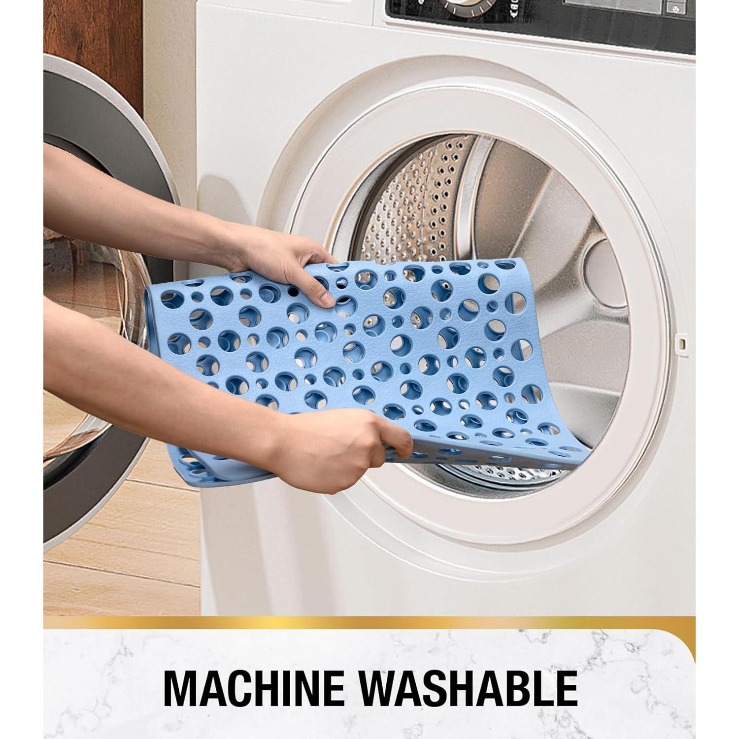 HITSLAM Alfombrilla de Baño Antideslizante 71x38cm Azul