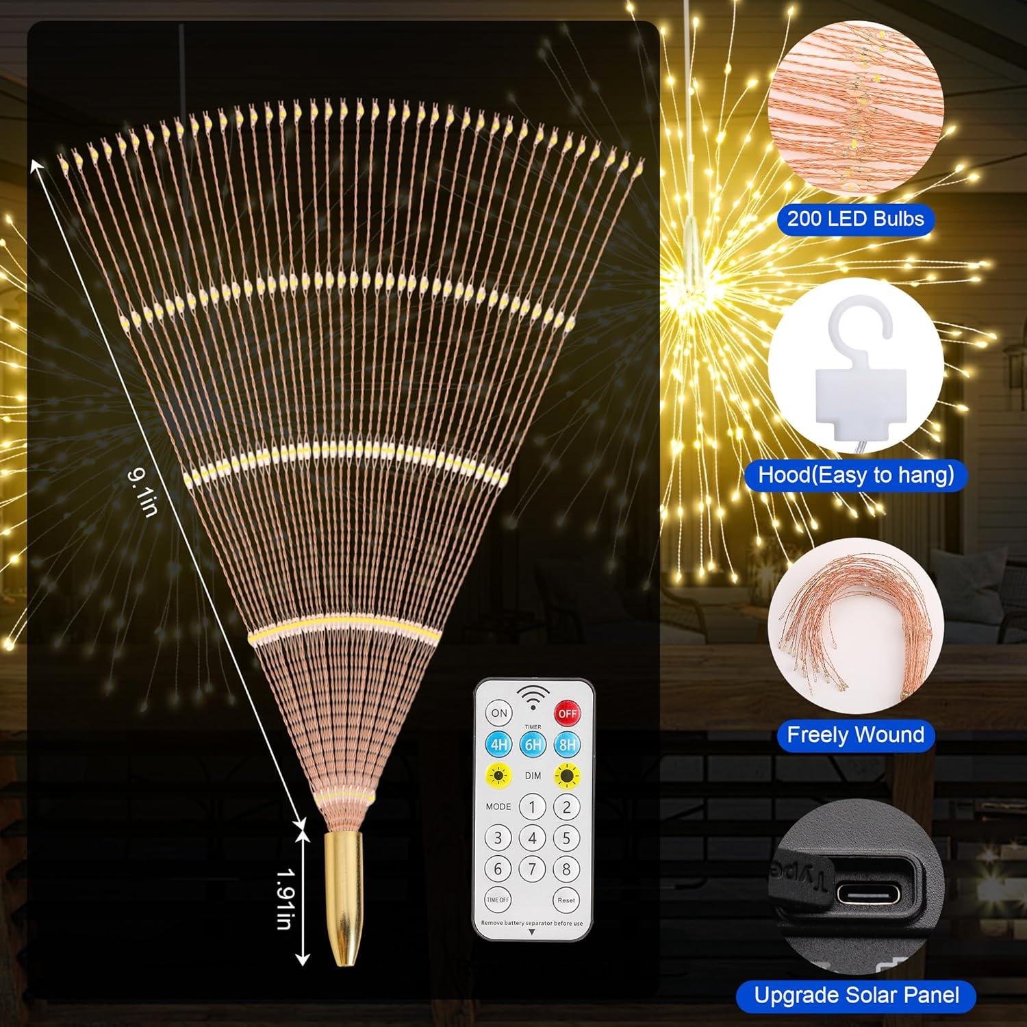 Luces de Fuegos Artificiales Solar MERRIMAX 1000 LED 5 Cadenas